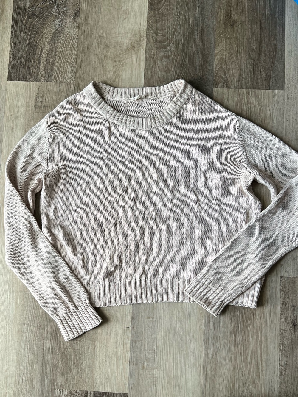 Pact 100% Organic Cotton Knit Sweater in Oat/Cream size Medium